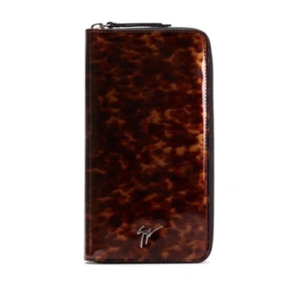 NWT Giuseppe Zanotti Samuel Tortoise Shell Effect Continental Wallet